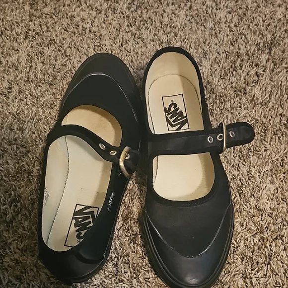 Vans Black Mary Jane Flats with Buckle - Picture 5 of 8